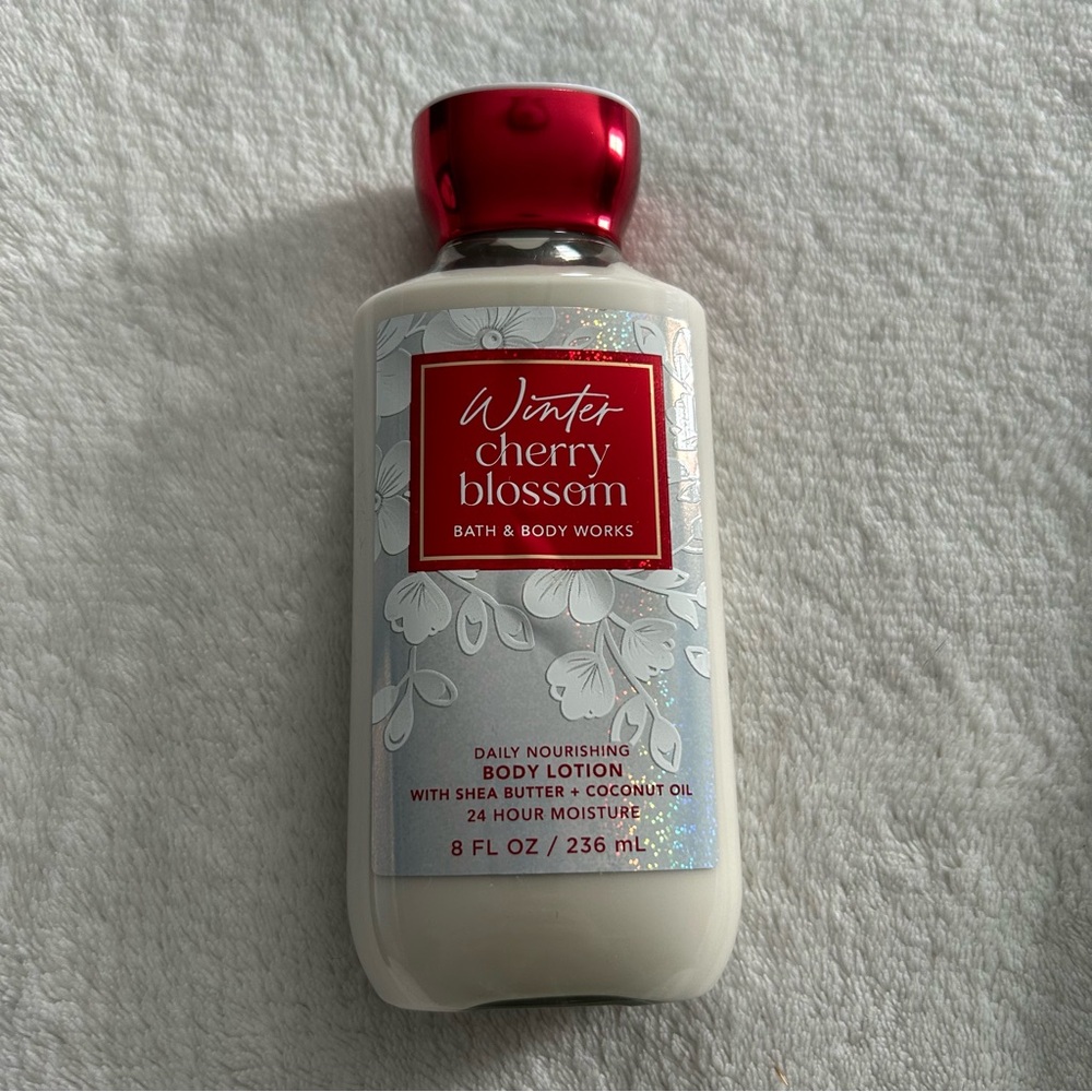 NEW Winter Cherry Blossom Bath & Body Works lotion 8 oz moisturizer shea butter